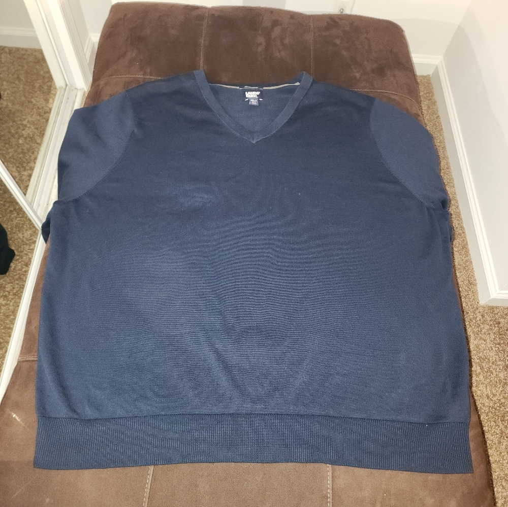 Lands' End Big&Tall Blue Long sleeve V-neck sweater sz 4xl/T